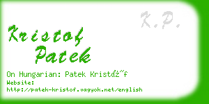 kristof patek business card